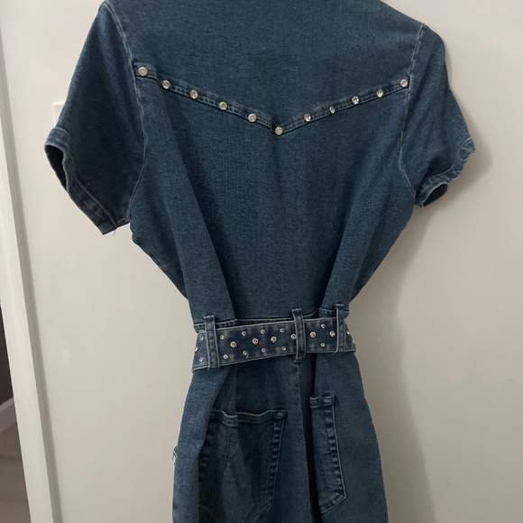 Show me your mumu denim rhinestone outlaw romper - Picture 3 of 3